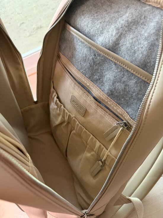 Monos Metro Backpack Ivory Vegan Leather with Folio Kit main image 2